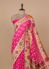 Pink Georgette Bandhani Saree