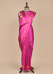 Pink Satin Silk Banarasi Saree