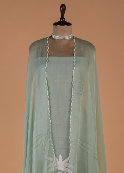 Green Cotton Dress Material