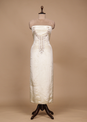 Cream Silk Tissue Dress Material