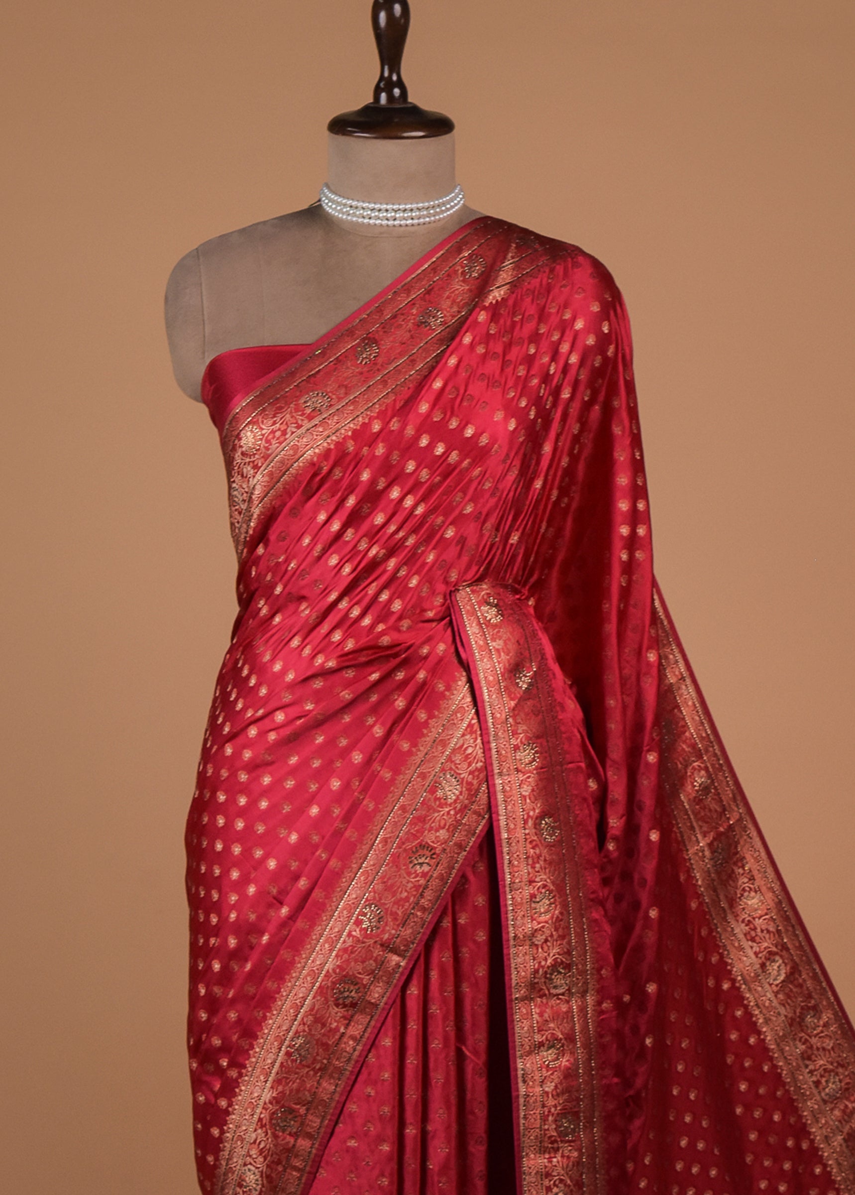 Pink Moroccan Silk Banarasi Saree