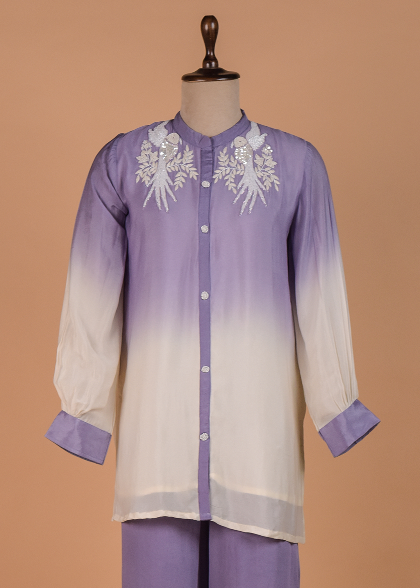 Purple Crepe Coord Set