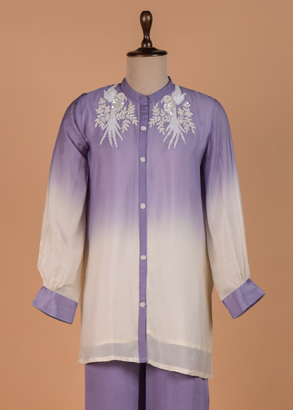 Purple Crepe Coord Set