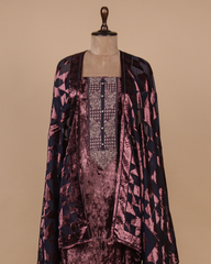 Purple Velvet Dress Material