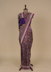 Purple Silk Banarasi Saree