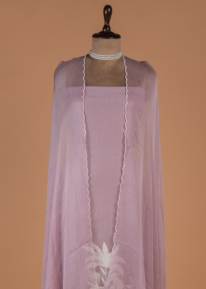 Purple Cotton Dress Material