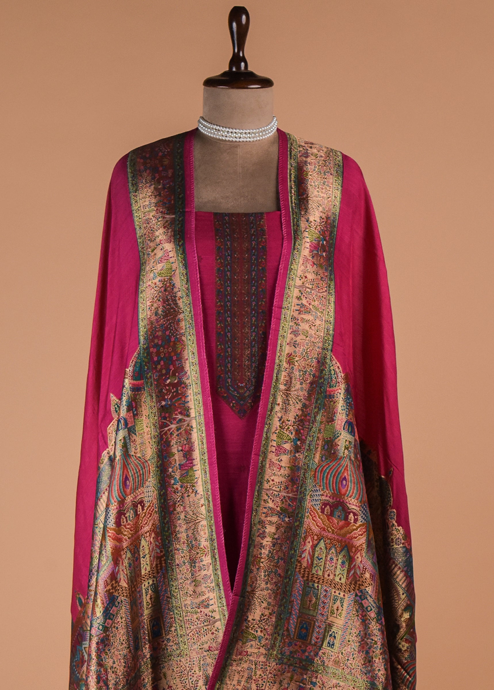 Magenta Dola Silk Dress Material