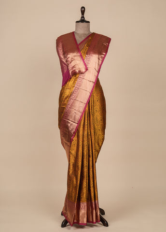 Yellow Silk Kanjeevaram Saree