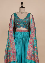 Blue Soft Silk Lehenga