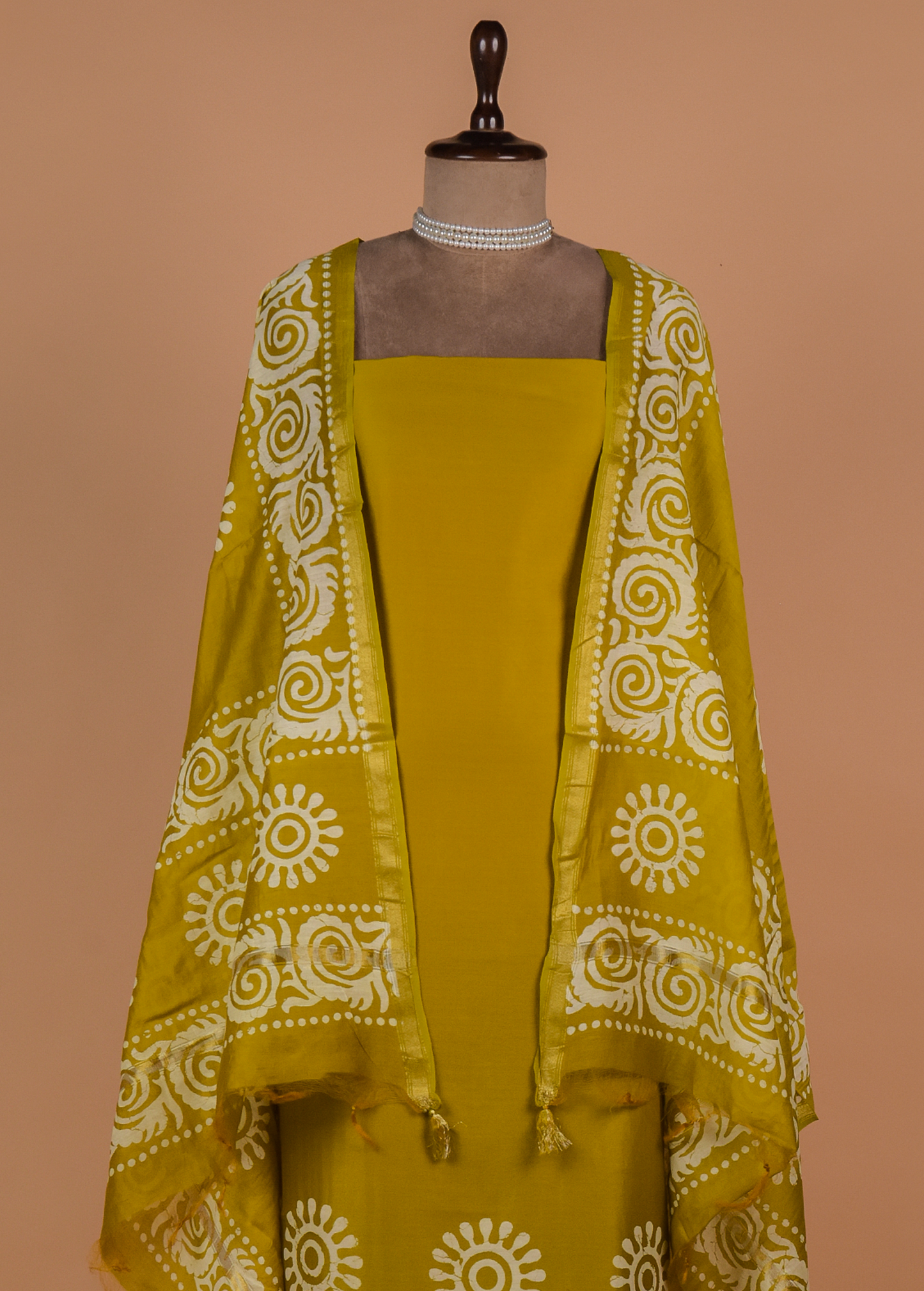 Yellow Chanderi Dress Material