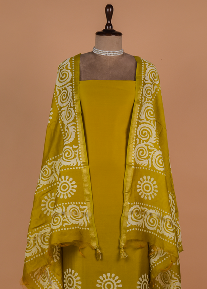 Yellow Chanderi Dress Material