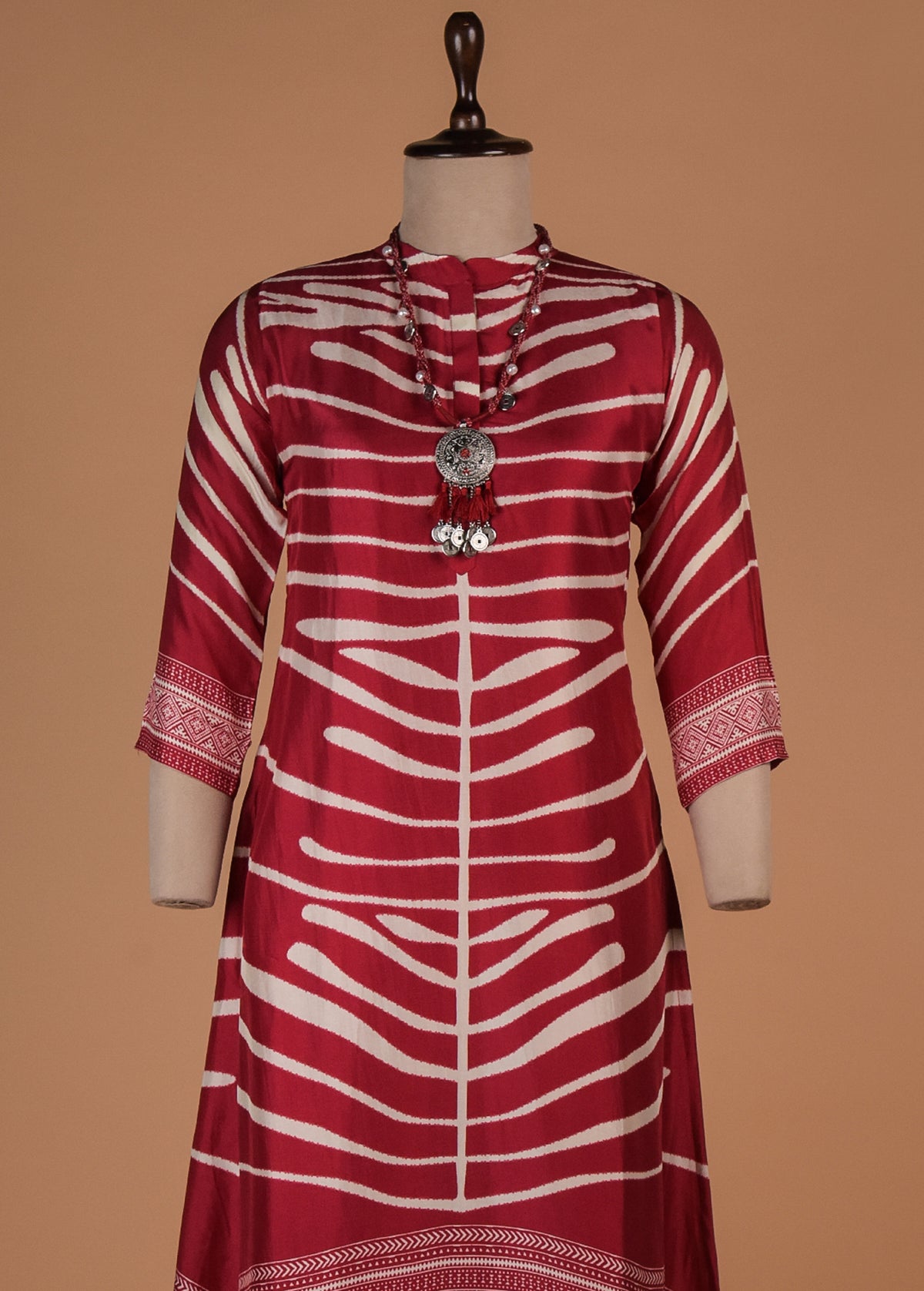 Red Crepe Coord Set