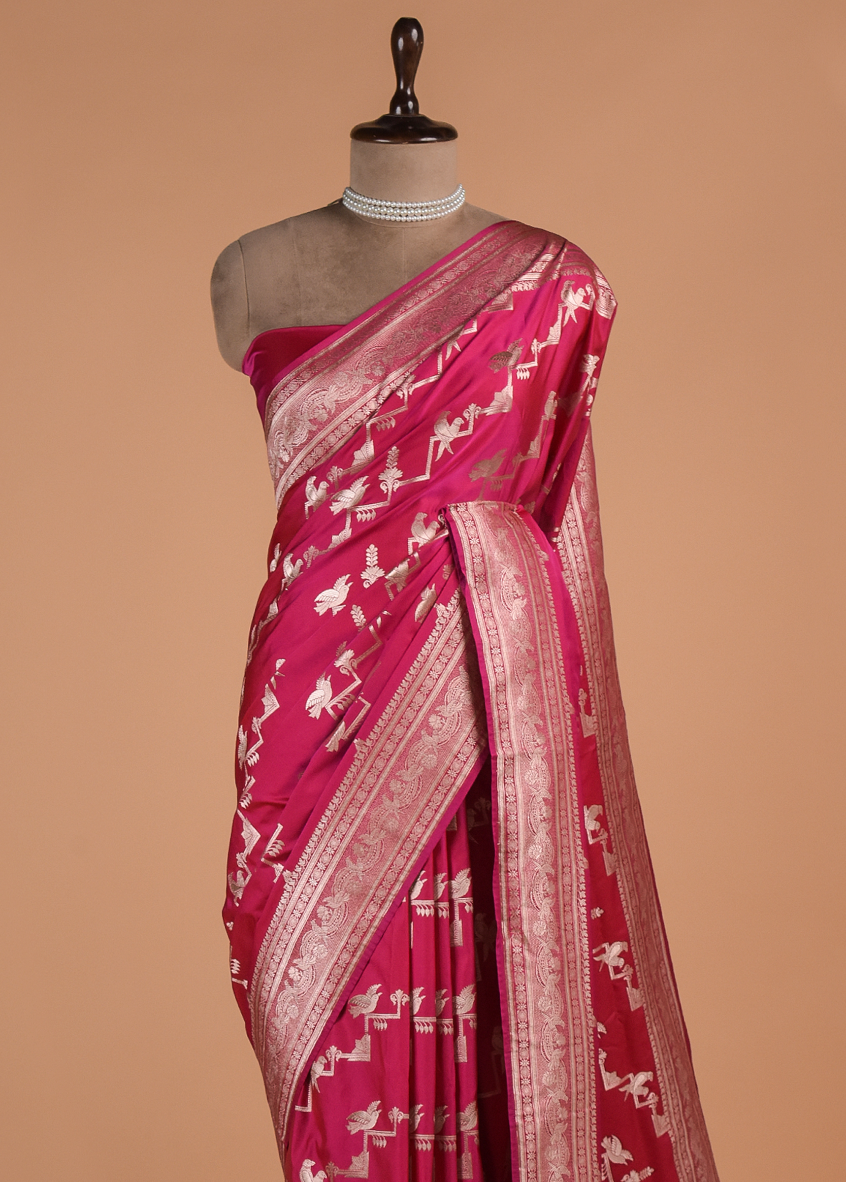 Pink Banarasi Handwoven Art Silk Saree