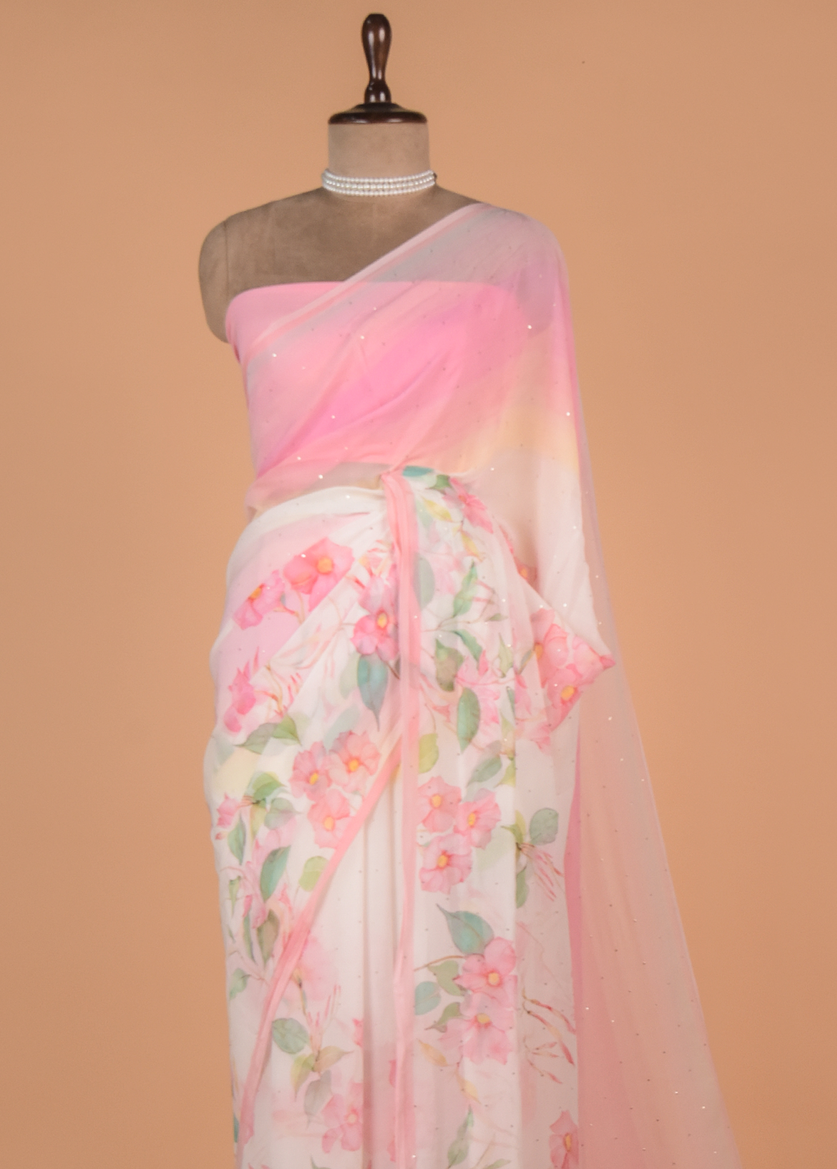 Multicoloured Chifon Printed Saree