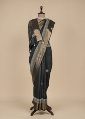 Black Tissue Georgette Embroidered Saree