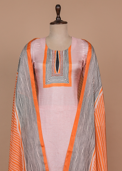 Multicoloured Cotton Silk Straight Set