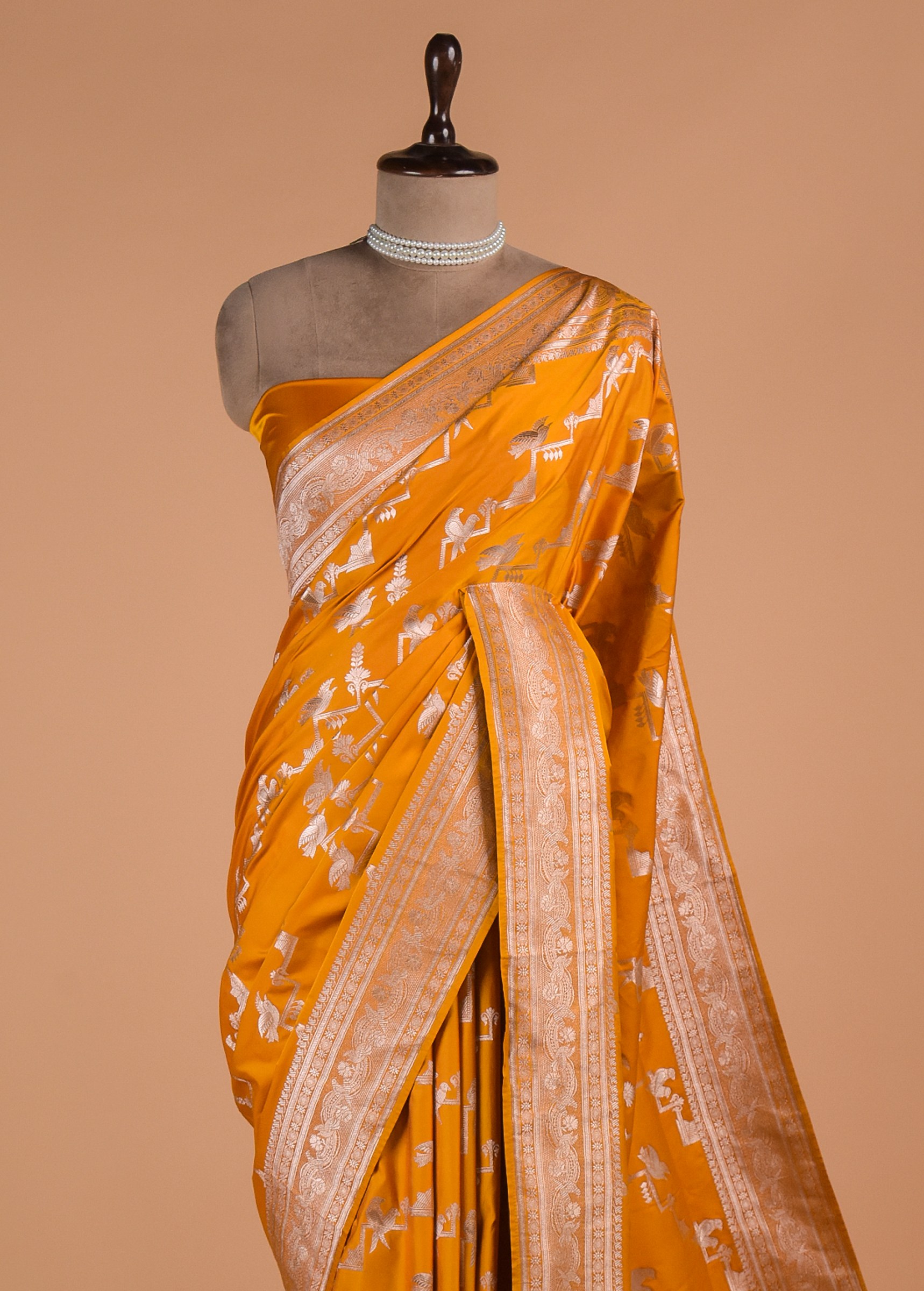 Yellow Banarasi Handwoven Art Silk Saree