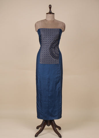 Blue Tussar Dress Material