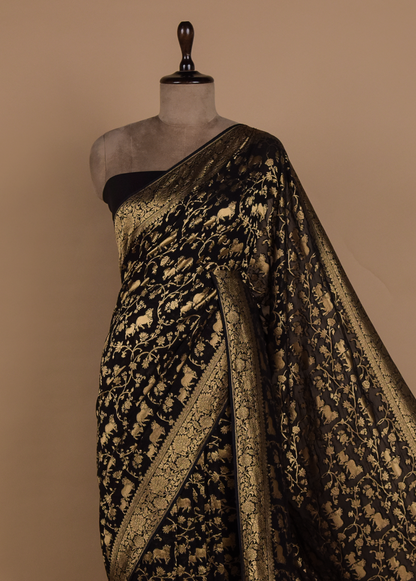 Black Georgette Banarasi Saree