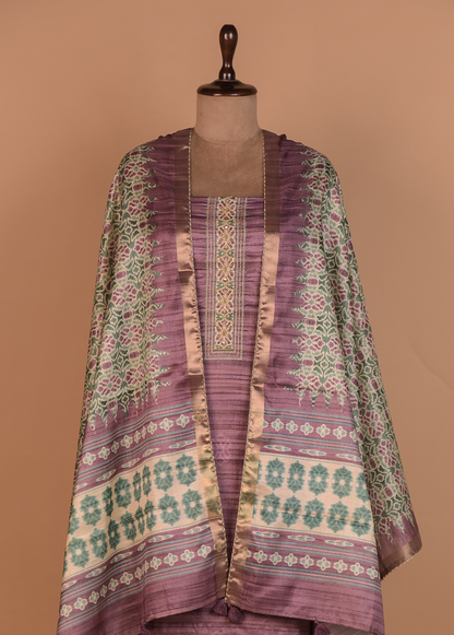 Pink Tussar Dress Material