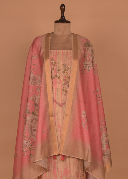 Pink Cotton Dress Material
