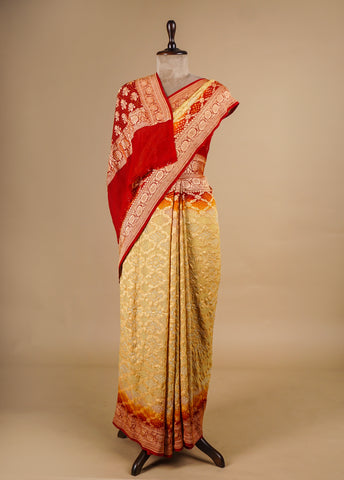Multicoloured Georgette Bandhani Saree