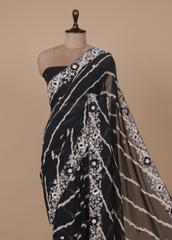 Black Georgette Bandhani Saree