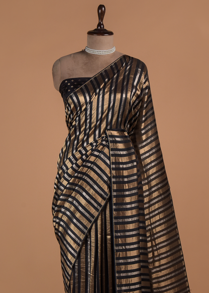 Black Art Silk Banarasi Saree