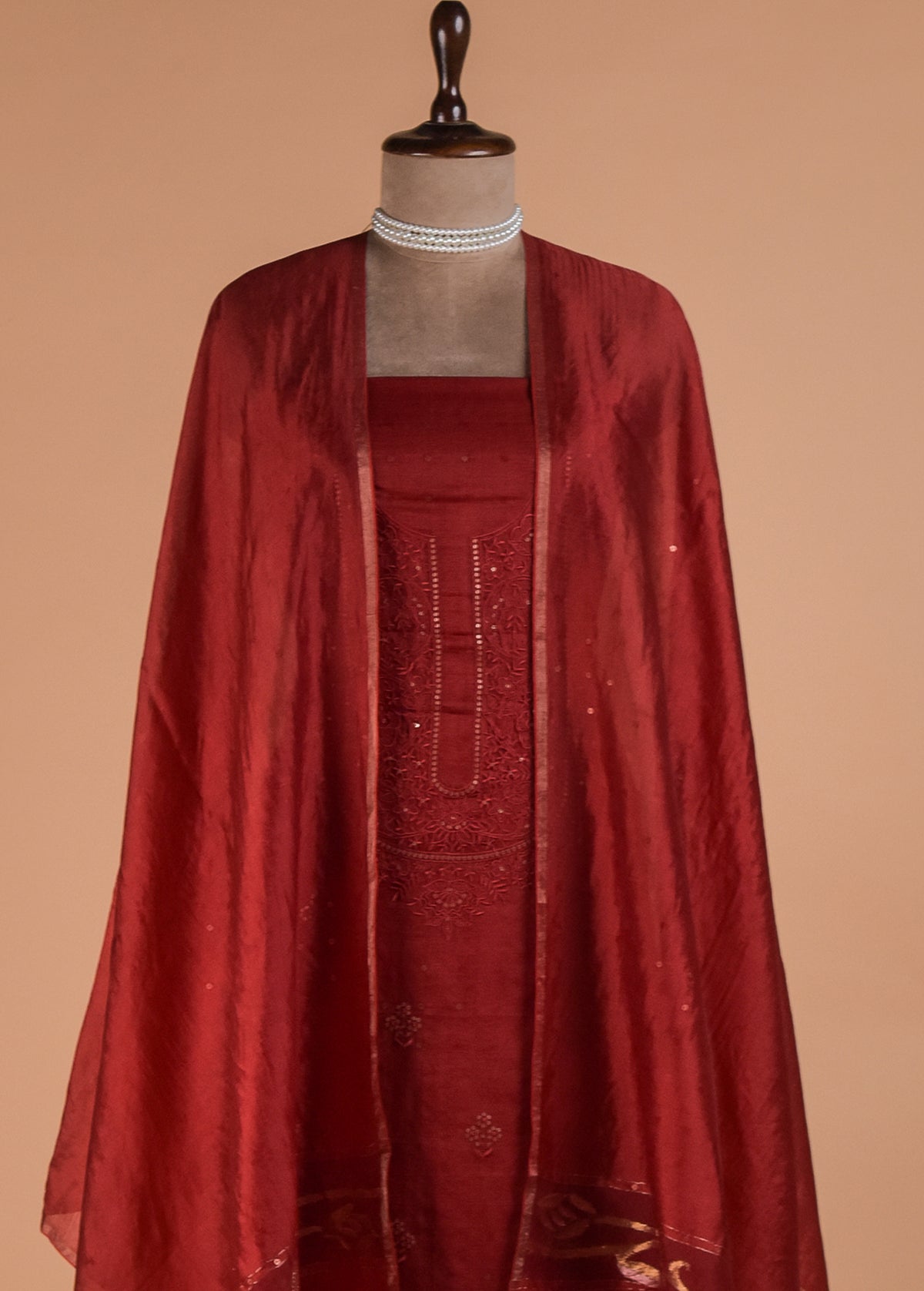 Red Silk Dress Material