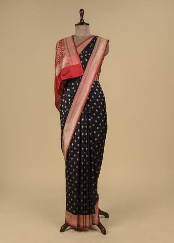 Black Silk Banarasi Saree