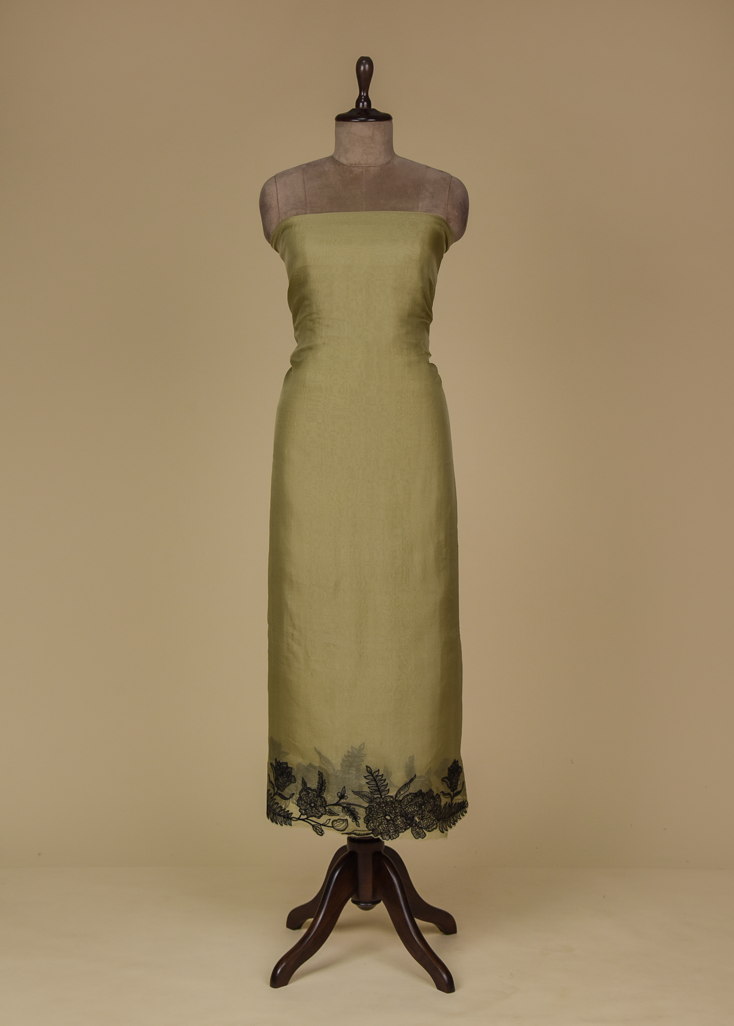 Olive Green Organza Dress Material