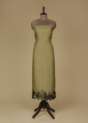 Olive Green Organza Dress Material