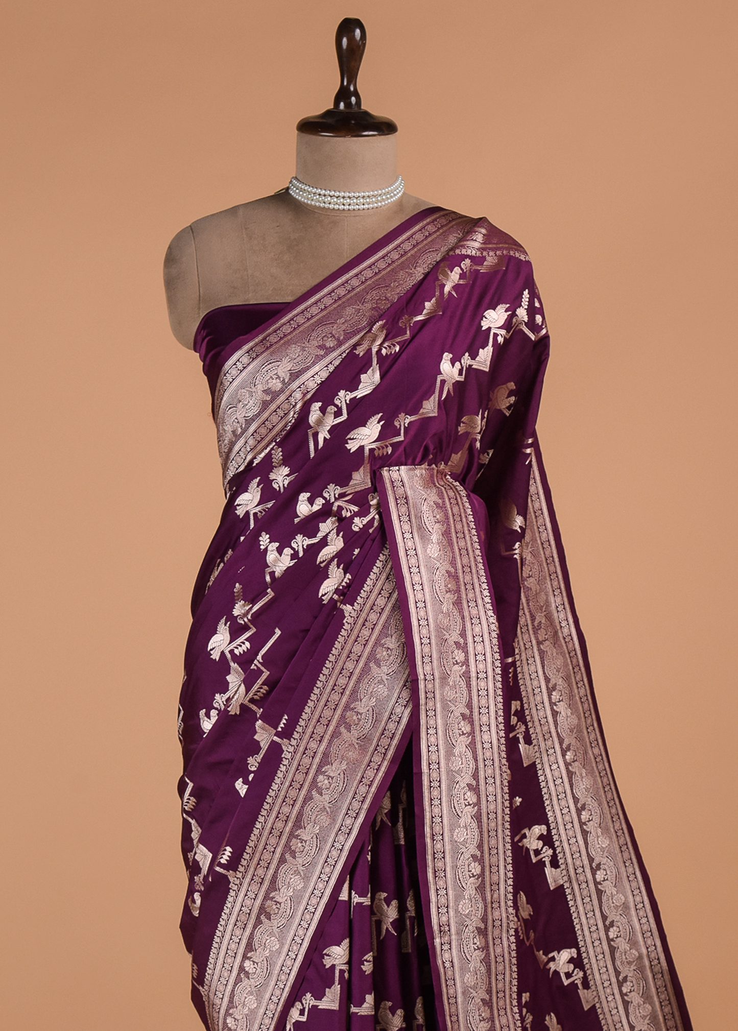 Purple Art Silk Banarasi Saree
