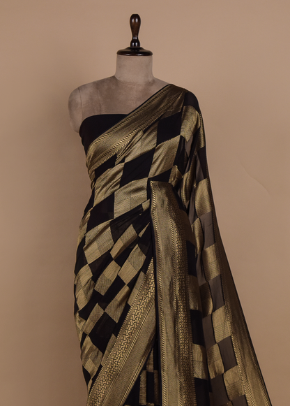Black Georgette Banarasi Saree