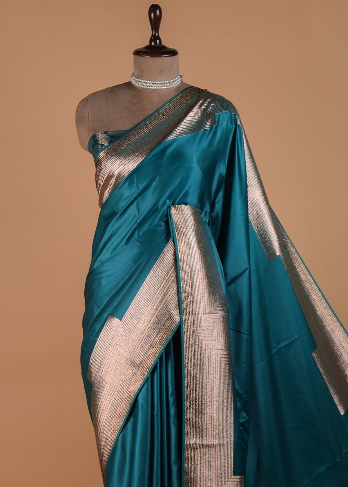 Blue Art Satin Banarasi Saree