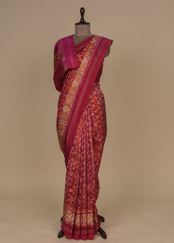 Pink Silk Patola Saree