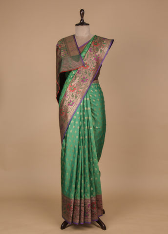 Green Dupion Silk Banarasi Saree