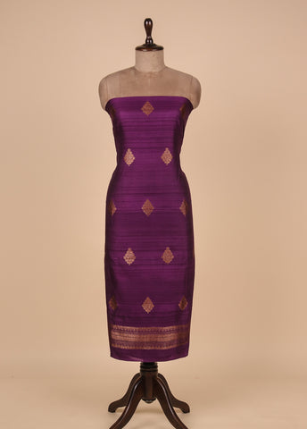 Purple Tussar Dress Material