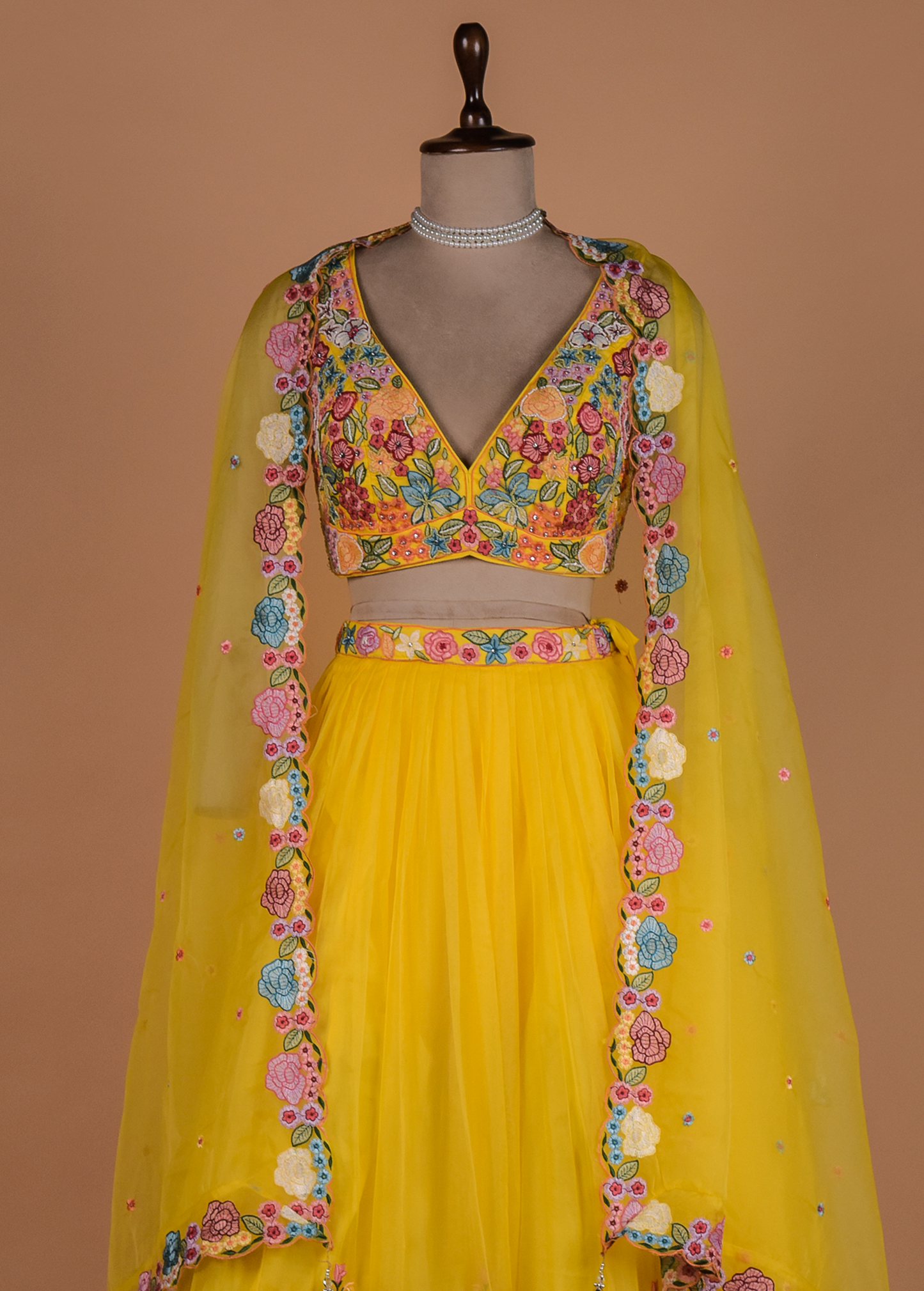 Yellow Organza Lehenga