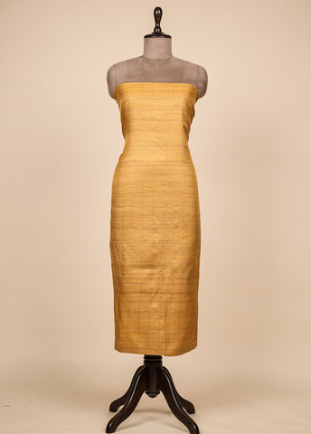 Yellow Tussar Dress Material