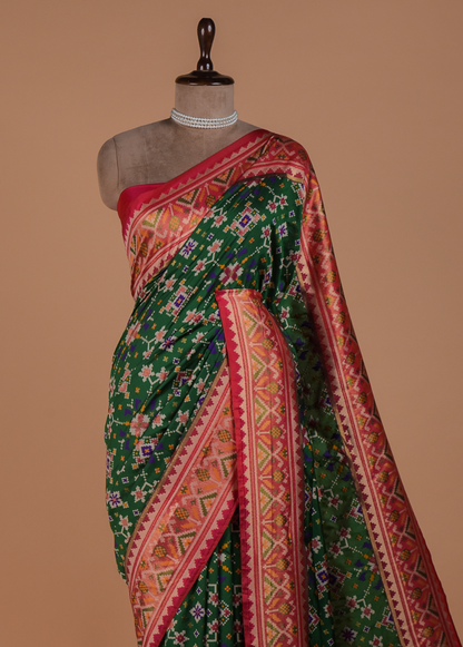 Green Art Silk Patola Saree