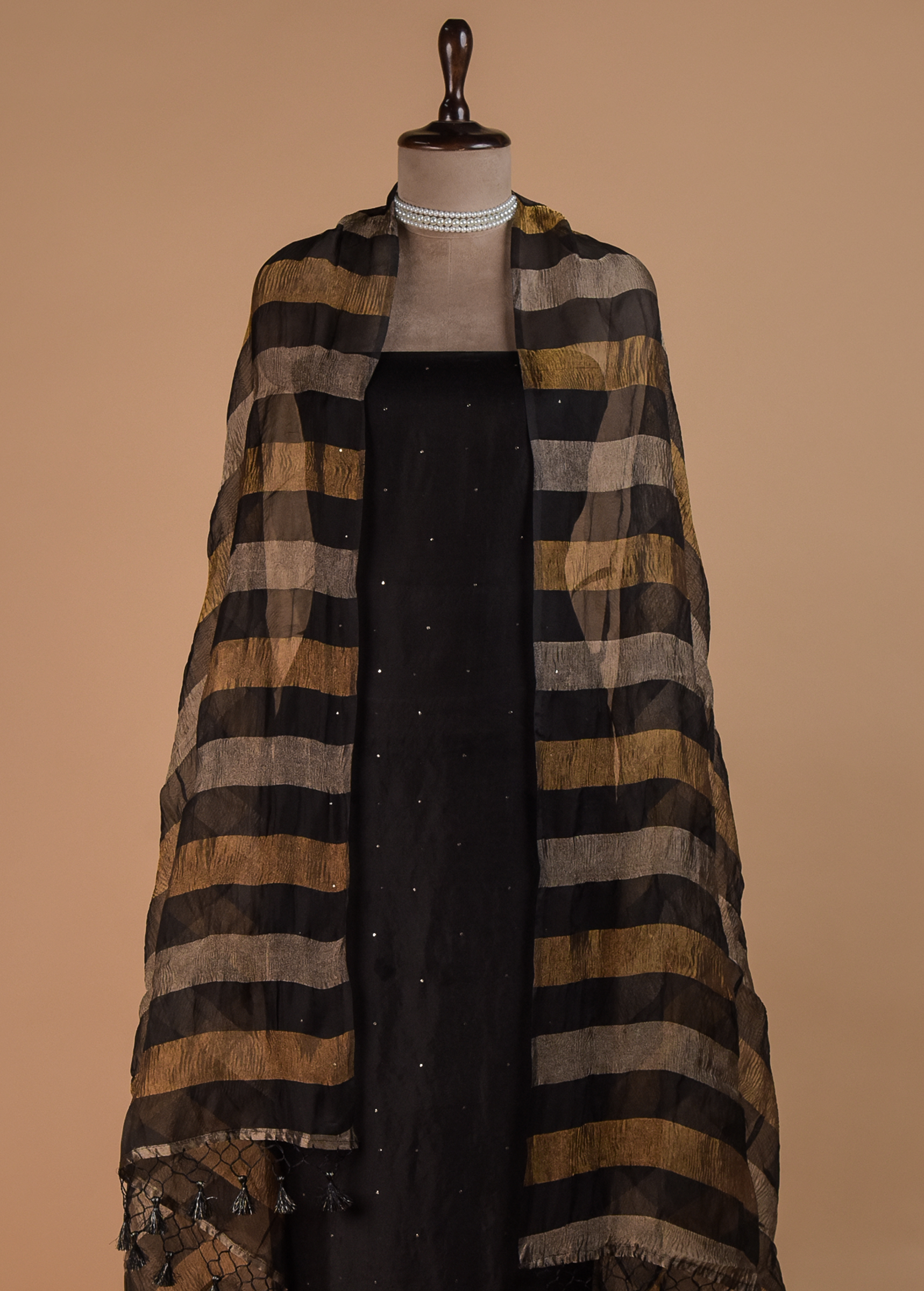 Black Cotton Silk Dress Material