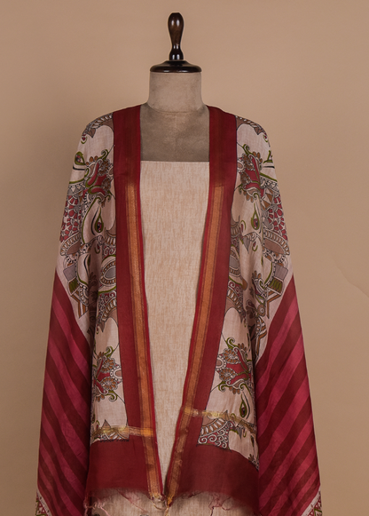 Multicoloured Chanderi Dress Material