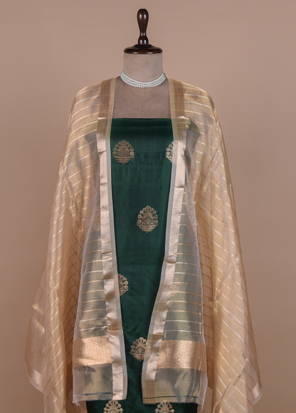 Green Silk Dress Material