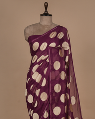 Wine Georgette Saree