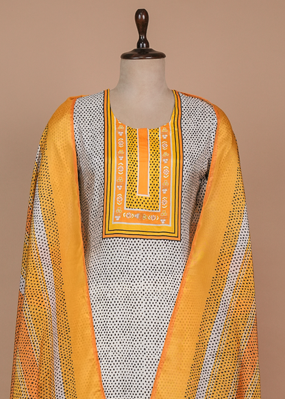 Multicoloured Cotton Silk Straight Set