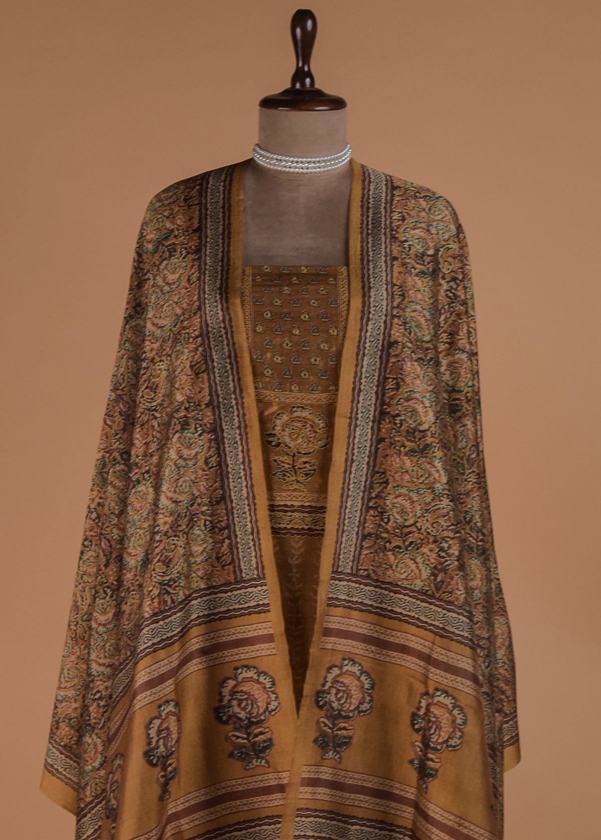 Yellow Tussar Dress Material