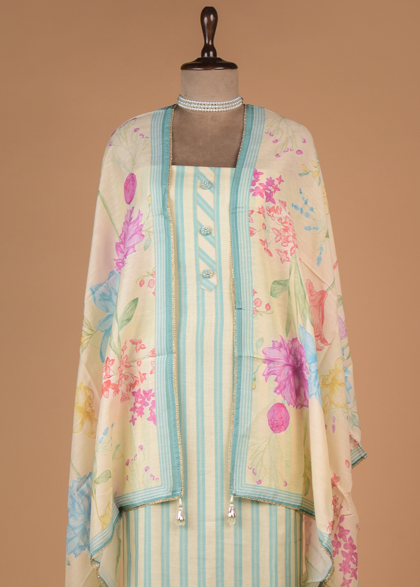 Multicoloured Cotton Dress Material