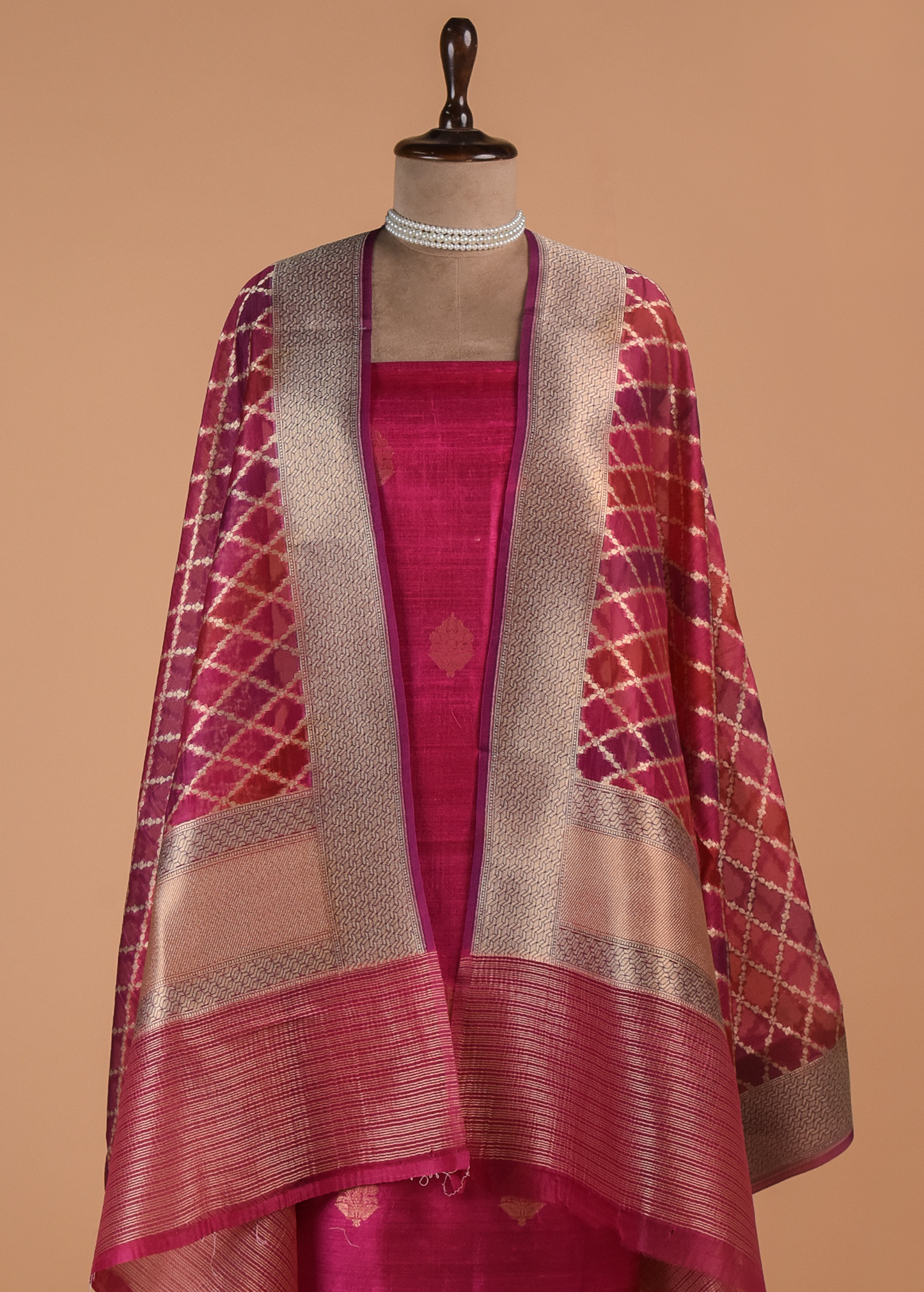 Pink Silk Dress Material