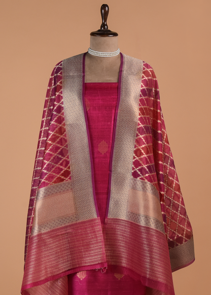 Pink Silk Dress Material